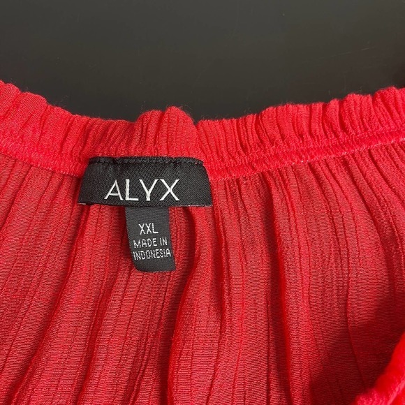 Alyx Red Long Sleeve Eyelet Cutout Lightweight Flowy Blouse Top Plus Size XXL - Picture 4 of 8